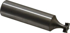 Made in USA - 5/16" Diam x 3/32" Face Width, High Speed Steel, 6 Teeth, Shank Connection Woodruff Keyseat Cutter - Uncoated, 2-3/32" OAL x 1/2" Shank, Staggered Teeth, ANSI 302-1/2, Old Standard 207 - Apex Tool & Supply