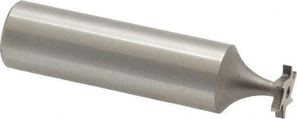 Made in USA - 3/8" Diam x 1/16" Face Width, High Speed Steel, 6 Teeth, Shank Connection Woodruff Keyseat Cutter - Uncoated, 2-1/16" OAL x 1/2" Shank, Staggered Teeth, ANSI 203, Old Standard 211 - Apex Tool & Supply