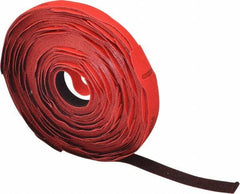 VELCRO Brand - 75 Piece 1" Wide x 12" Piece Length, Self Fastening Tie/Strap Hook & Loop Strap - Perforated/Pieces Roll, Red, Printable Surface - Apex Tool & Supply