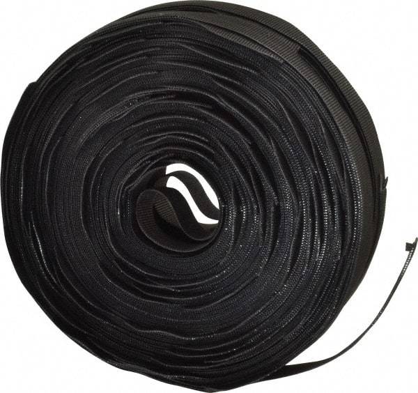 VELCRO Brand - 75 Piece 1" Wide x 12" Piece Length, Self Fastening Tie/Strap Hook & Loop Strap - Perforated/Pieces Roll, Black, Printable Surface - Apex Tool & Supply