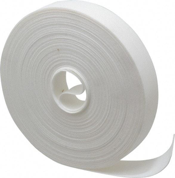 VELCRO Brand - 1" Wide x 25 Yd Long Self Fastening Tie/Strap Hook & Loop Roll - Continuous Roll, White, Printable Surface - Apex Tool & Supply