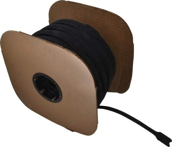 VELCRO Brand - 450 Piece 1" Wide x 12" Piece Length, Self Fastening Tie/Strap Hook & Loop Strap - Perforated/Pieces Roll, Black - Apex Tool & Supply