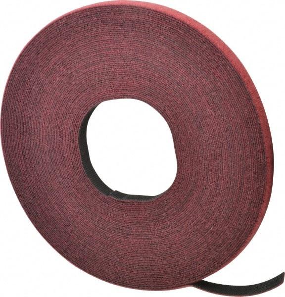 VELCRO Brand - 1/2" Wide x 25 Yd Long Self Fastening Tie/Strap Hook & Loop Roll - Continuous Roll, Cranberry, Fire Retardant, Printable Surface - Apex Tool & Supply