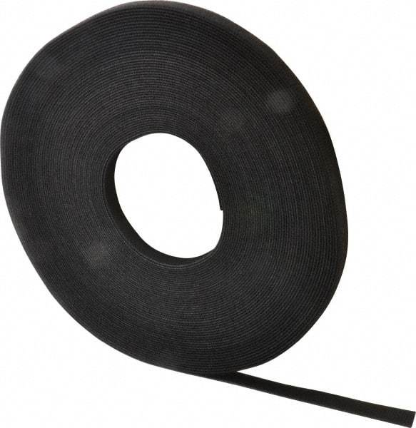 VELCRO Brand - 1/2" Wide x 25 Yd Long Self Fastening Tie/Strap Hook & Loop Roll - Continuous Roll, Black - Apex Tool & Supply