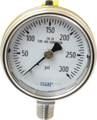 Wika - 2-1/2" Dial, 1/4 Thread, 0-300 Scale Range, Pressure Gauge - Lower Connection Mount, Accurate to 2-1-2% of Scale - Apex Tool & Supply