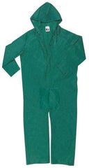 MCR Safety - Size 5XL, Green, Rain, Limited Flammability Coverall - 64" Chest, Snap Ankle, Take Up Snaps Wrist - Apex Tool & Supply
