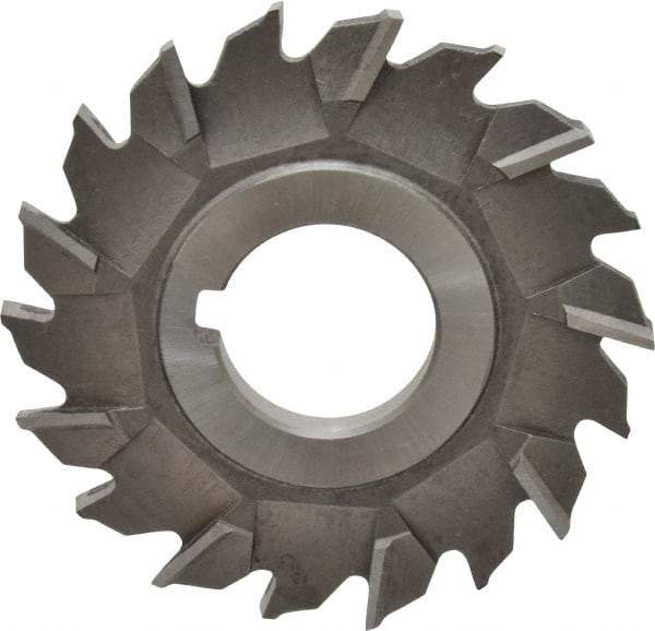 Made in USA - 3" Diam x 1/4" Width of Cut, 18 Teeth, Cobalt Side Milling Cutter - Staggered Teeth, Uncoated - Apex Tool & Supply