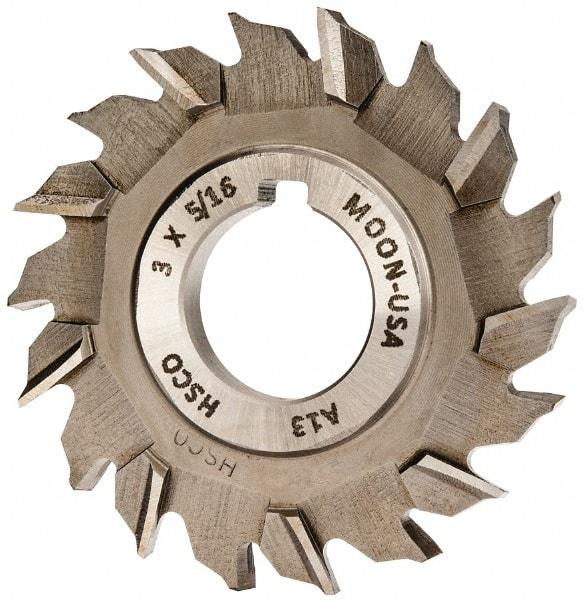 Made in USA - 3" Diam x 5/16" Width of Cut, 18 Teeth, Cobalt Side Milling Cutter - Staggered Teeth, Uncoated - Apex Tool & Supply