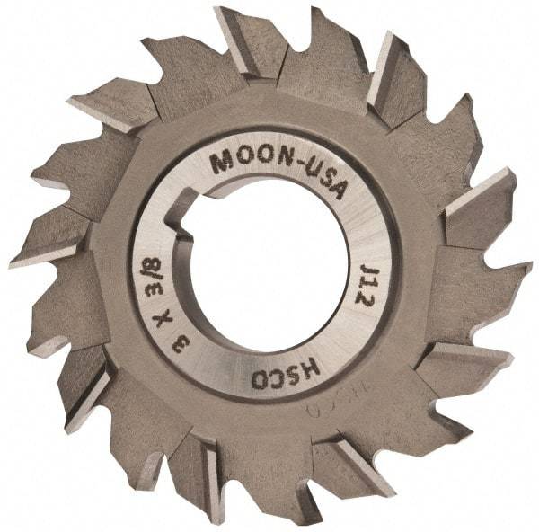 Made in USA - 3" Diam x 3/8" Width of Cut, 18 Teeth, Cobalt Side Milling Cutter - Staggered Teeth, Uncoated - Apex Tool & Supply