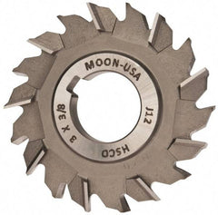 Made in USA - 3" Diam x 3/8" Width of Cut, 18 Teeth, Cobalt Side Milling Cutter - Staggered Teeth, Uncoated - Apex Tool & Supply