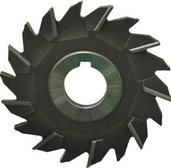 Made in USA - 4" Diam x 1/4" Width of Cut, 18 Teeth, Cobalt Side Milling Cutter - Staggered Teeth, Uncoated - Apex Tool & Supply