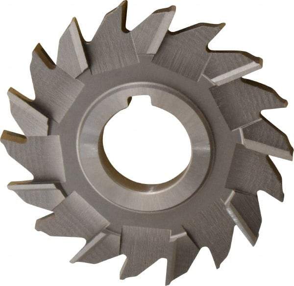 Made in USA - 4" Diam x 3/8" Width of Cut, 18 Teeth, Cobalt Side Milling Cutter - Staggered Teeth, Uncoated - Apex Tool & Supply