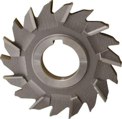 Made in USA - 4" Diam x 3/8" Width of Cut, 18 Teeth, Cobalt Side Milling Cutter - Staggered Teeth, Uncoated - Apex Tool & Supply