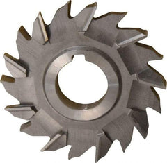 Made in USA - 4" Diam x 1/2" Width of Cut, 18 Teeth, Cobalt Side Milling Cutter - Staggered Teeth, Uncoated - Apex Tool & Supply