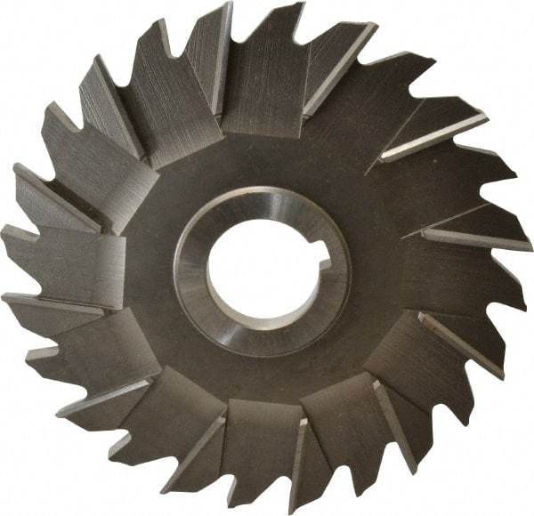 Made in USA - 6" Diam x 3/8" Width of Cut, 24 Teeth, Cobalt Side Milling Cutter - Staggered Teeth, Uncoated - Apex Tool & Supply