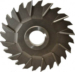 Made in USA - 6" Diam x 3/8" Width of Cut, 24 Teeth, Cobalt Side Milling Cutter - Staggered Teeth, Uncoated - Apex Tool & Supply