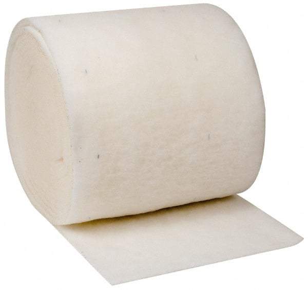 Made in USA - 90' Long x 30" Wide x 1" Thick Polyester Media Air Filter Media Roll - MERV 5, 85% Arrestance Efficiency, 500 FPM Max Air Flow, 0.14" wpg Init Resist, 1" wpg Final Resist, 30% Particle Capture Efficiency, Use with Any Unit - Apex Tool & Supply