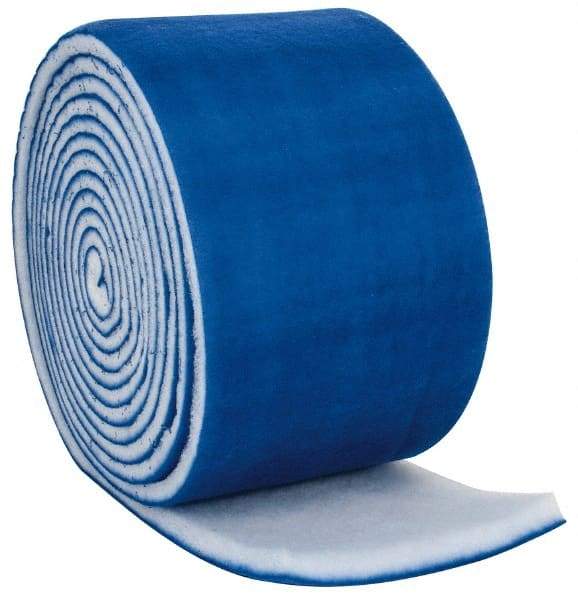 Made in USA - 60' Long x 20" Wide x 2" Thick Polyester Media Air Filter Media Roll - MERV 8, 89% Arrestance Efficiency, 500 FPM Max Air Flow, 0.21" wpg Init Resist, 1" wpg Final Resist, 30 to 35% Particle Capture Efficiency, Use with Any Unit - Apex Tool & Supply