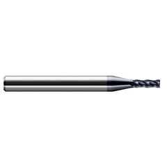 Miniature End Mills - Stub & Standard - 0.0550″ Cutter Diameter × 0.1650″ Length of Cut Carbide Square End Mill, 4 Flutes, AlTiN Coated - Exact Industrial Supply