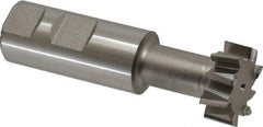 Made in USA - 1-1/4" Cut Diam, 31/64" Cut Width, 21/32" Neck Diam, 1" Shank Diam, 3-15/16" OAL, High Speed Steel T-Slot Cutter - Uncoated, 5/8" Bolt, 2-15/16" Shank Length, Staggered Teeth, 10 Teeth, Weldon Flat - Apex Tool & Supply