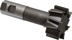 Made in USA - 2-21/32" Cut Diam, 1-11/32" Cut Width, 1-7/32" Neck Diam, 1-1/4" Shank Diam, 5-29/32" OAL, High Speed Steel T-Slot Cutter - Uncoated, 1-1/2" Bolt, 2-7/16" Shank Length, Staggered Teeth, 12 Teeth, Weldon Flat - Apex Tool & Supply