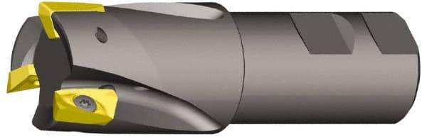 Kennametal - 0.97" Cut Diam, 0.71" Max Depth of Cut, 1" Shank Diam, 4.03" OAL, Indexable Square Shoulder End Mill - EC18.., EP18.. Inserts, Weldon Shank, 0° Lead Angle, Through Coolant - Apex Tool & Supply