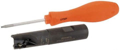 Kennametal - 3/4" Cut Diam, 14.73mm Max Depth of Cut, 3/4" Shank Diam, 96.01mm OAL, Indexable Square Shoulder End Mill - EC14.., EP14.. Inserts, Weldon Shank, 0° Lead Angle, Through Coolant - Apex Tool & Supply