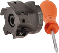 Kennametal - 5 Inserts, 2" Cut Diam, 3/4" Arbor Diam, 0.56" Max Depth of Cut, Indexable Square-Shoulder Face Mill - 0/90° Lead Angle, 1.575" High, EC14.., EP14.. Insert Compatibility, Series Mill 1-14 - Apex Tool & Supply