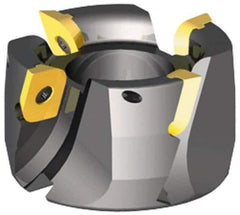 Kennametal - 4 Inserts, 2" Cut Diam, 3/4" Arbor Diam, 0.404" Max Depth of Cut, Indexable Square-Shoulder Face Mill - 0/90° Lead Angle, 1-3/4" High, LFEW 252... Insert Compatibility, Series RPF - Apex Tool & Supply