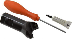 Kennametal - 45° Lead Angle, 1-13/16" Max Cut Diam, 1.26" Min Cut Diam, 0.26" Max Depth of Cut, Indexable Chamfer and Angle End Mill - 2 Inserts, SE..T 443AE..N Insert Style, 3.855" Overall Length, Straight Shank - Apex Tool & Supply