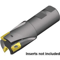 Kennametal - 1-1/2" Cut Diam, 1-1/4" Shank Diam, 4.53" OAL, Indexable Square Shoulder End Mill - Weldon Shank, 0° Lead Angle - Apex Tool & Supply