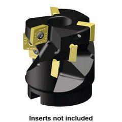 Kennametal - 9 Inserts, 50mm Cut Diam, 22mm Arbor Diam, 32.36mm Max Depth of Cut, Indexable Square-Shoulder Face Mill - 0/90° Lead Angle, 55mm High, SD.T 1204.. Insert Compatibility, Series KSSM-KSSP - Apex Tool & Supply