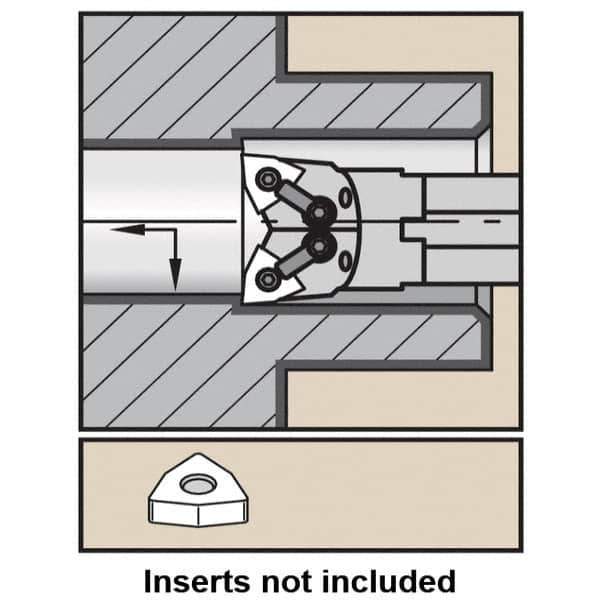 Kennametal - 1.81" Min Bore Diam, 14" OAL, 1-1/2" Shank Diam, A-MWLN-D Indexable Boring Bar - WN.. Insert, Screw or Clamp Holding Method - Apex Tool & Supply