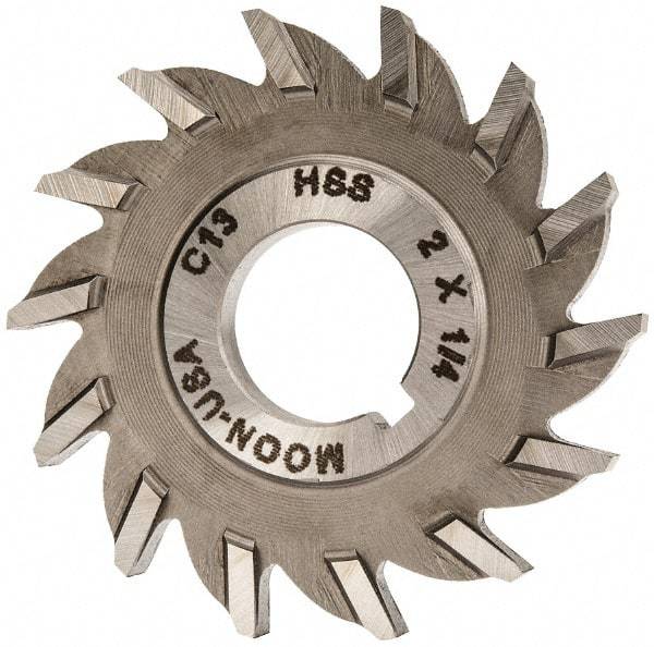 Made in USA - 2" Diam x 1/4" Width of Cut, 14 Teeth, High Speed Steel Side Milling Cutter - Straight Teeth, Uncoated - Apex Tool & Supply