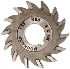 Made in USA - 2" Diam x 1/4" Width of Cut, 14 Teeth, High Speed Steel Side Milling Cutter - Straight Teeth, Uncoated - Apex Tool & Supply