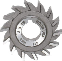 Made in USA - 2" Diam x 3/8" Width of Cut, 14 Teeth, High Speed Steel Side Milling Cutter - Straight Teeth, Uncoated - Apex Tool & Supply