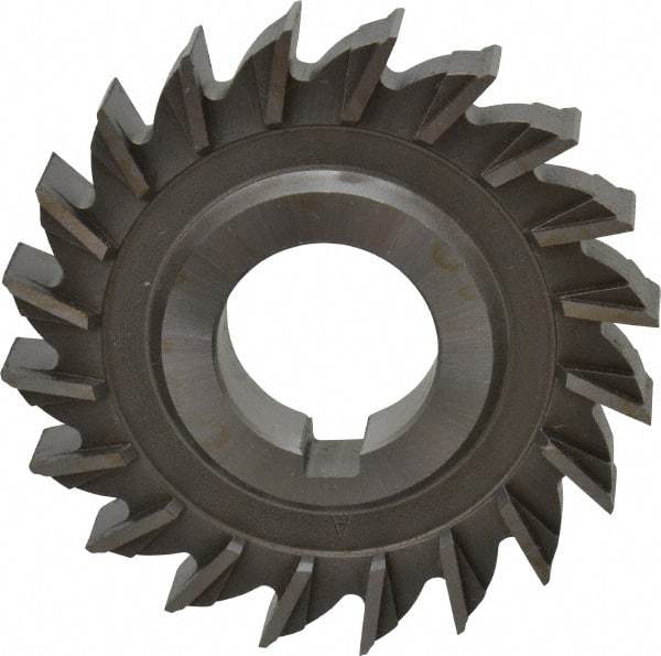 Made in USA - 3" Diam x 1/2" Width of Cut, 20 Teeth, High Speed Steel Side Milling Cutter - Straight Teeth, Uncoated - Apex Tool & Supply