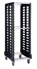 Rubbermaid - 175 Lb Capacity, 23-3/4" Wide x 28-3/4" Long x 67-7/8" High Pan & Tray Cart - 18 Shelf, Plastic, 2 Rigid/2 Swivel Casters - Apex Tool & Supply