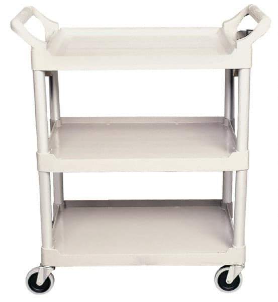 Rubbermaid - 200 Lb Capacity, 18-5/8" Wide x 33-5/8" Long x 37-3/4" High Standard Utility Cart - 3 Shelf, Plastic, Swivel Casters - Apex Tool & Supply