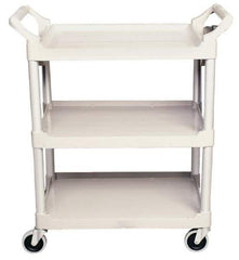 Rubbermaid - 200 Lb Capacity, 18-5/8" Wide x 33-5/8" Long x 37-3/4" High Standard Utility Cart - 3 Shelf, Plastic, Swivel Casters - Apex Tool & Supply