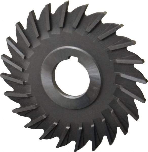 Made in USA - 4" Diam x 3/16" Width of Cut, 24 Teeth, High Speed Steel Side Milling Cutter - Straight Teeth, Uncoated - Apex Tool & Supply