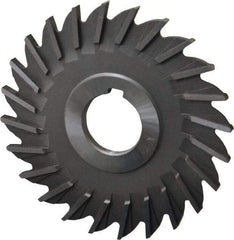 Made in USA - 4" Diam x 3/16" Width of Cut, 24 Teeth, High Speed Steel Side Milling Cutter - Straight Teeth, Uncoated - Apex Tool & Supply