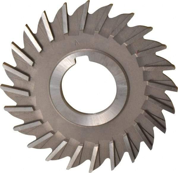 Made in USA - 4" Diam x 3/16" Width of Cut, 24 Teeth, High Speed Steel Side Milling Cutter - Straight Teeth, Uncoated - Apex Tool & Supply