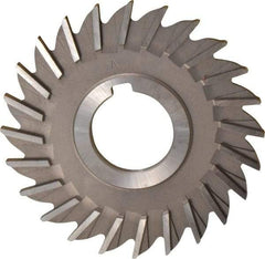 Made in USA - 4" Diam x 3/16" Width of Cut, 24 Teeth, High Speed Steel Side Milling Cutter - Straight Teeth, Uncoated - Apex Tool & Supply
