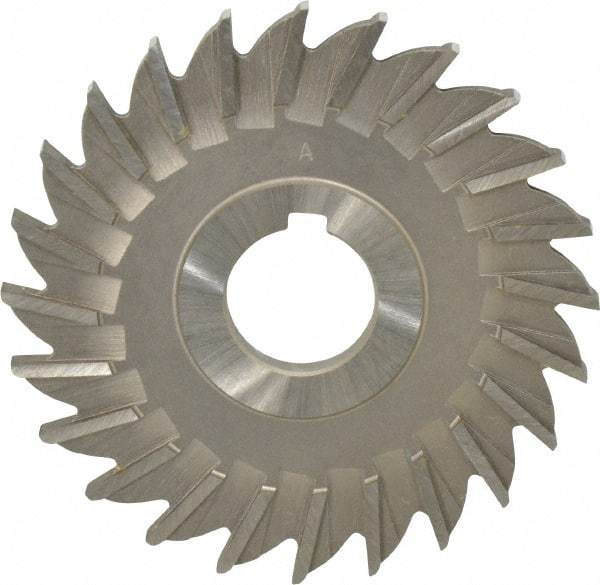 Made in USA - 4" Diam x 1/4" Width of Cut, 24 Teeth, High Speed Steel Side Milling Cutter - Straight Teeth, Uncoated - Apex Tool & Supply