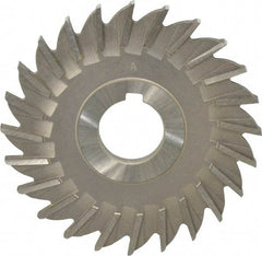 Made in USA - 4" Diam x 1/4" Width of Cut, 24 Teeth, High Speed Steel Side Milling Cutter - Straight Teeth, Uncoated - Apex Tool & Supply