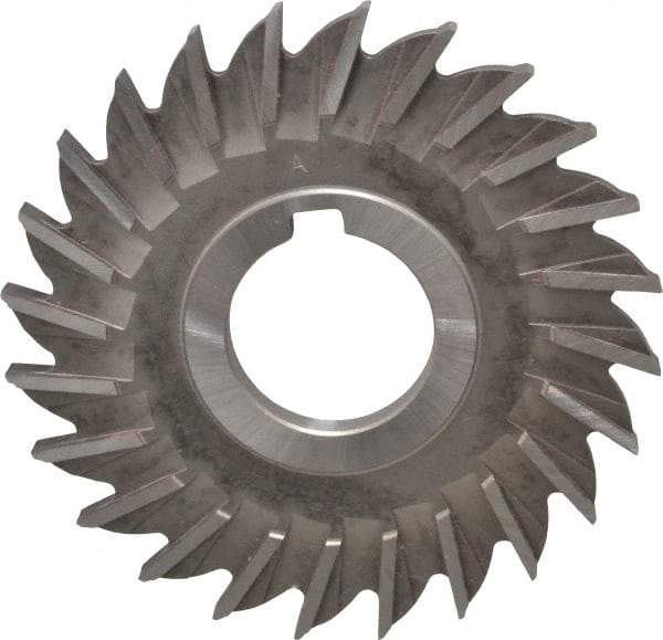 Made in USA - 4" Diam x 1/4" Width of Cut, 24 Teeth, High Speed Steel Side Milling Cutter - Straight Teeth, Uncoated - Apex Tool & Supply
