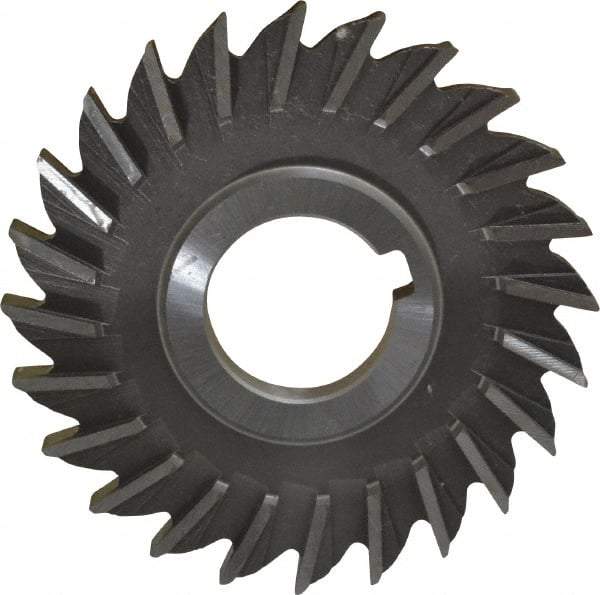 Made in USA - 4" Diam x 3/8" Width of Cut, 24 Teeth, High Speed Steel Side Milling Cutter - Straight Teeth, Uncoated - Apex Tool & Supply
