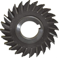 Made in USA - 4" Diam x 3/8" Width of Cut, 24 Teeth, High Speed Steel Side Milling Cutter - Straight Teeth, Uncoated - Apex Tool & Supply