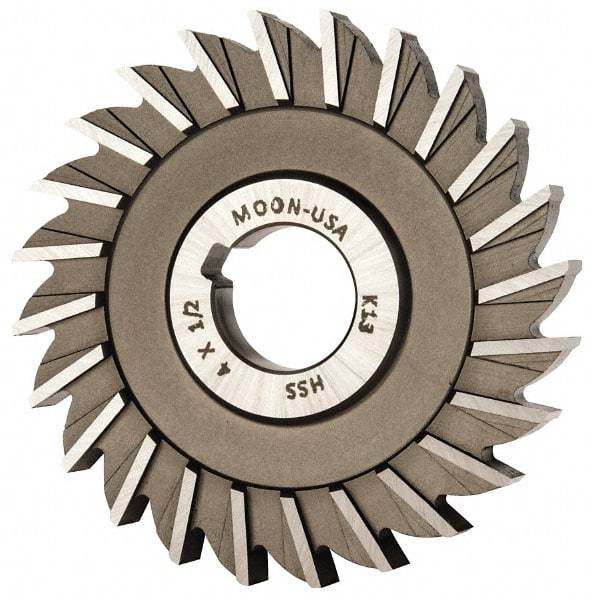 Made in USA - 4" Diam x 1/2" Width of Cut, 24 Teeth, High Speed Steel Side Milling Cutter - Straight Teeth, Uncoated - Apex Tool & Supply
